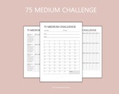 75 MEDIUM  -  75 Day Challenge Tracker, Challenge Printable, Daily Habit Tracker, Progress Tracker, PDF A4  A5