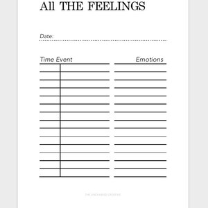 PRINTABLE FEELINGS TRACKER Personal Planner Mood Diary | Etsy