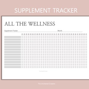 Supplements Health Tracker -  Wellness Tracker Printable Planner Instant Download Daily Routine Printable Self Care Planner PDF A4 A5