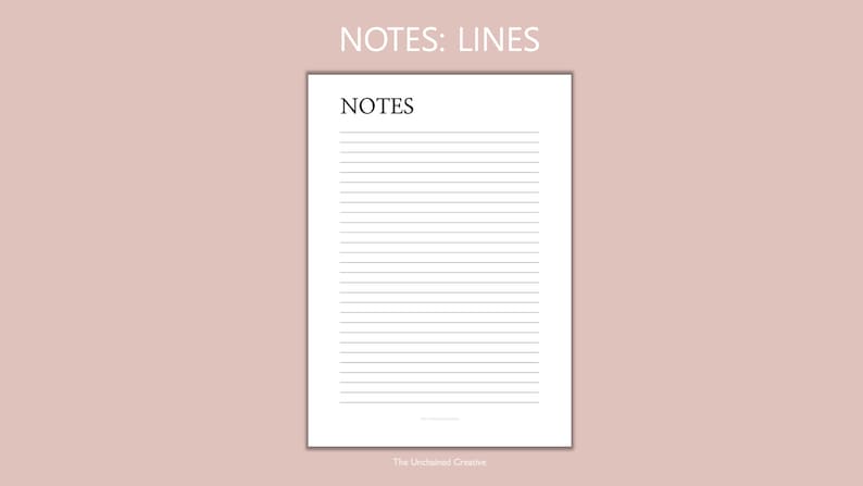 LINED NOTES Template - Notes Page Printable Writing Paper Pack Notes ...