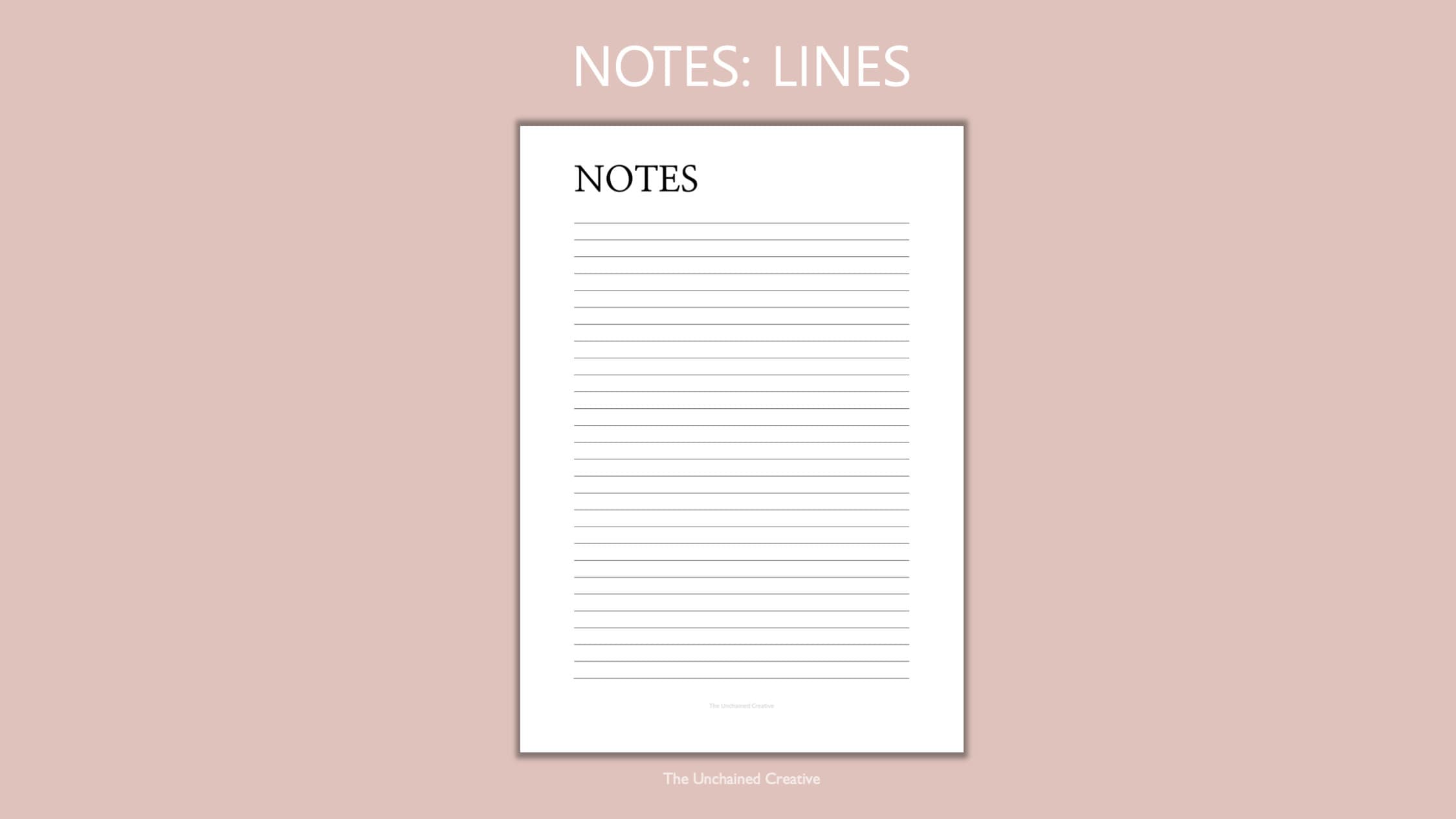LINED NOTES Template - Notes Page Printable Writing Paper Pack Notes ...