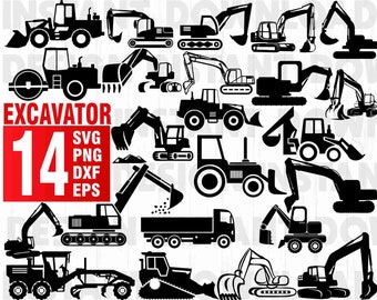 Download Excavator svg file | Etsy