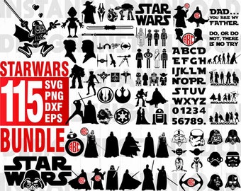 Svg Bundle Star Wars Bundle Svg Monogram Font Svg Darth Vader Dxf Star Wars Files Clipart Files For Silhouette Cameo Or Cricut Download 14545 Free Commercial Use Script Fonts