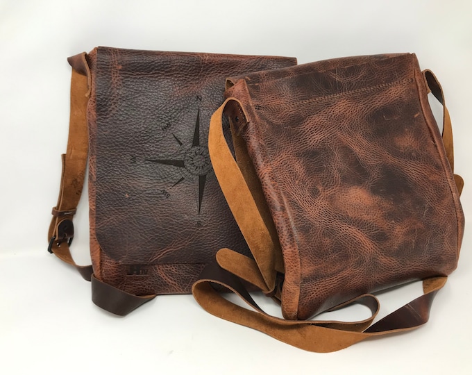 Featured listing image: Explorer Vertical Messenger Bag - 11 in x 8.75 in x 1 in - Oil Tanned Leather - Brown