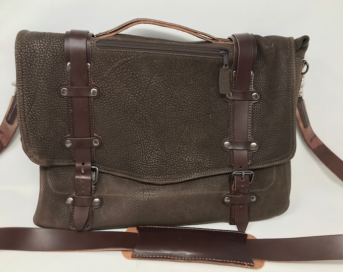 Featured listing image: Leather Briefcase - 15 in x 10 in x 3 in - Pebbled Brown
