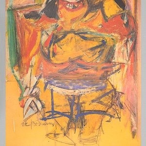 WILLEM DE KOONING - vintage original lithograph exhibition poster - c1980 - rare (Limited first edition. Brooklyn Museum, New York)