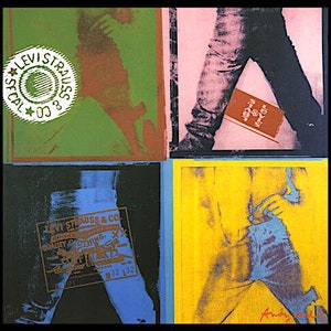 ANDY WARHOL - &#39;Levi Jeans&#39; - hand numbered vintage lithograph - c1986 - large (Limited edition. Carnegie Museum ink stamp)