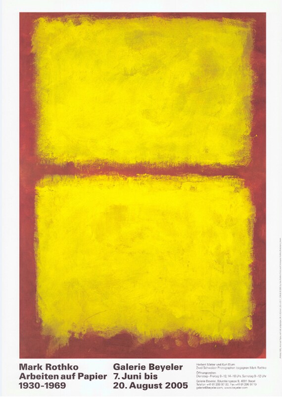 Mark Rothko Untitled Text MARK ROTHKO - 'Untitled 68' - original exhibition pos… - Gem