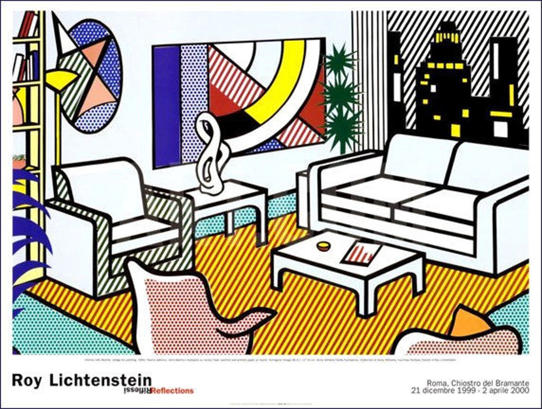 ROY LICHTENSTEIN 'interior With Skyline' Original - Etsy Israel