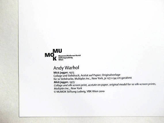 アンディ・ウォーホル - 「ミック・ジャガー」 - 希少なオリジナル