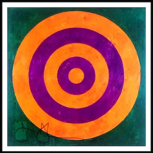 JASPER JOHNS - 'Target' - signierte Ausstellungskarte (MUMOK, Wien. Andy Warhol, Pop art Interesse)