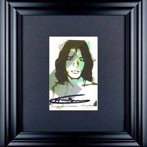 ANDY WARHOL - 'Mick Jagger' - signierte vintage Anzeige Karte - c1975