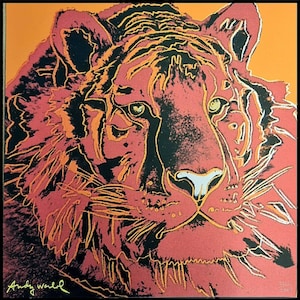 ANDY WARHOL - &#39;Siberian Tiger&#39; - hand numbered vintage lithograph - c1986 - large (Limited edition. Carnegie Museum ink stamp)