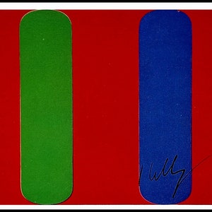 ELLSWORTH KELLY - 'Green blue red' - Ausstellungskarte Print - handsigniert - c1978 (Whitney Museum, New York)