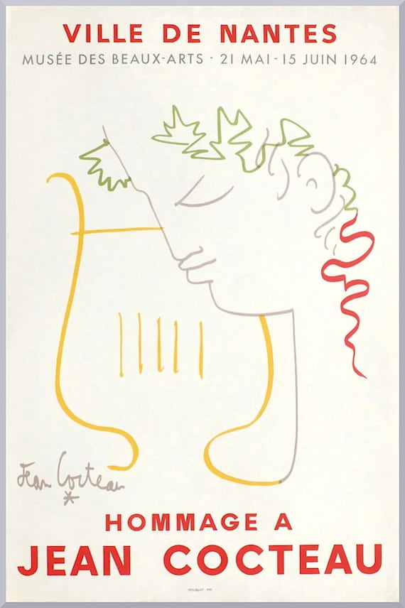 JEAN COCTEAU - original lithograph exhibition post