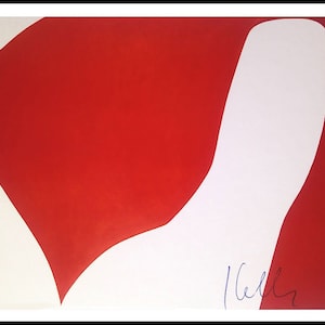 ELLSWORTH KELLY - 'Red white' - handsignierter Ausstellungskartenprint (Hirshhorn Museum, Washington DC)