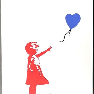 BANKSY - &#39;Balloon girl&#39; - hand numbered lithograph on wove paper - large (Limited edition of 150. Embossed)