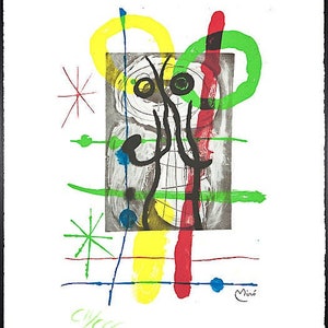 JOAN MIRO - 'Cartons' suite - rare hand numbered vintage lithograph - c1983 (Edition of 300. Ediciones Poligrapha, Barcelona)