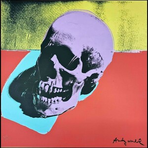 ANDY WARHOL - &#39;Skull&#39; - hand numbered vintage lithograph - c1986 (Limited edition. Carnegie Museum ink stamp. Damien Hirst interest)