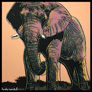 ANDY WARHOL - 'African Elephant' - litografia vintage numerata a mano - c1986 - grande (edizione limitata. Timbro a inchiostro del Carnegie Museum)