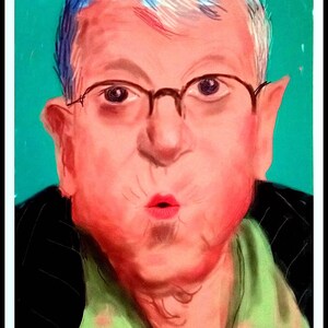 DAVID HOCKNEY - 'Self Portrait' - handsignierter Ausstellungskartenprint (NGV Museum Munich)