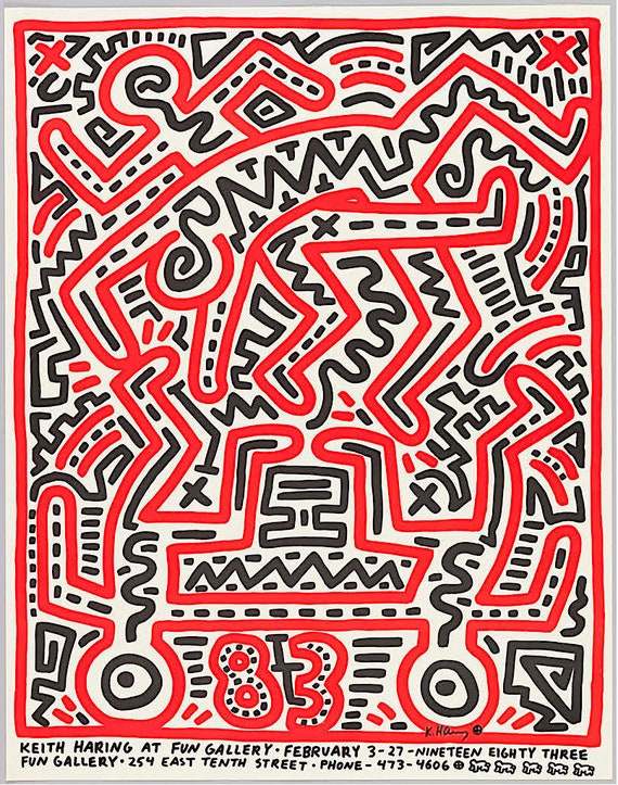 KEITH HARING - '83' - Hand SIGNED Vintage Original