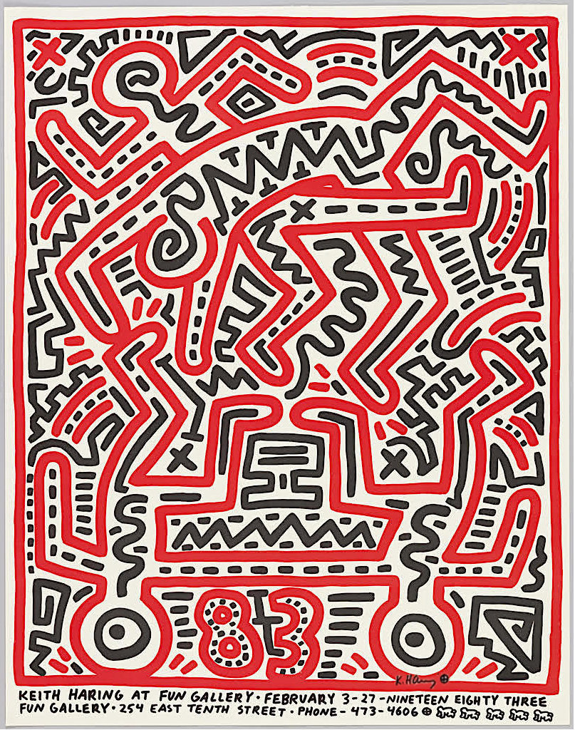 KEITH HARING - '83' - Hand SIGNED Vintage Original Exhibition