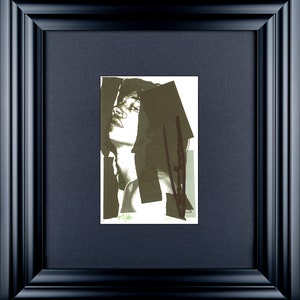 ANDY WARHOL - 'Mick Jagger' - handsignierte vintage Anzeige Karte - c1975 - custom gerahmt (Multiple Inc/Castelli Graphic, New York)