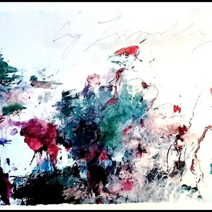 CY TWOMBLY - handsignierte Ausstellungskarte - c1987 (Städtisches Museum, Bonn)