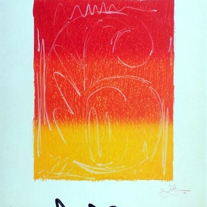 JASPER JOHNS - '6' - signierter Vintage Ausstellungskartendruck - c1995 (Andy Warhol, Pop art Interesse)