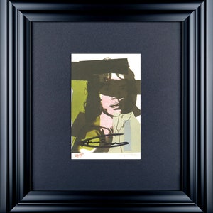 ANDY WARHOL - 'Mick Jagger' - handsignierte vintage Anzeige Karte - c1975 - custom gerahmt (Multiple Inc/Castelli Graphic, New York)