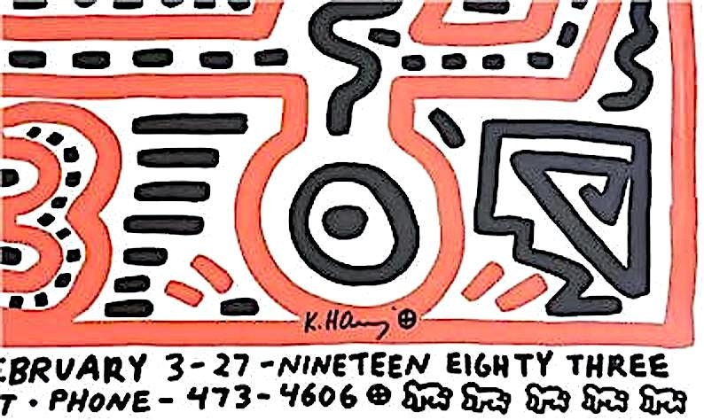 KEITH HARING - '83' - Hand SIGNED Vintage Original Exhibition