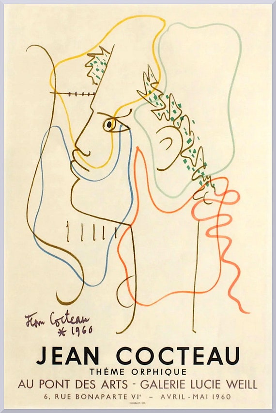 JEAN COCTEAU - original lithograph exhibition pos… - image 1