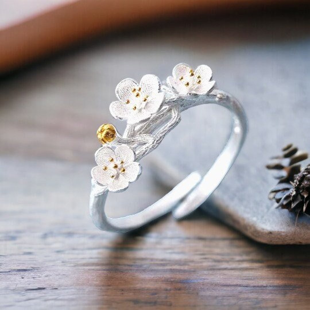 Silver Daisy Ring, Flower Ring, Silver Flower Ring, Dainty Ring, Cute ...