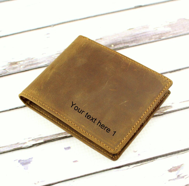 Personalized wallet Men's leather wallet Engraved Etsy