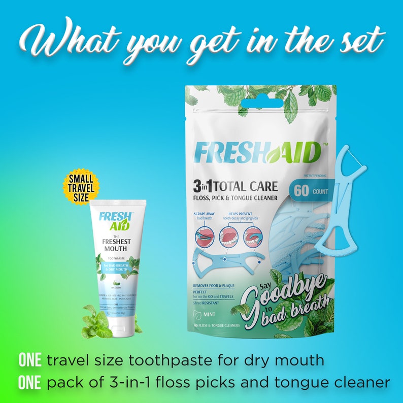 Natural Toothpaste for DRY MOUTH with 3in1 Floss Pick Tongue Etsy