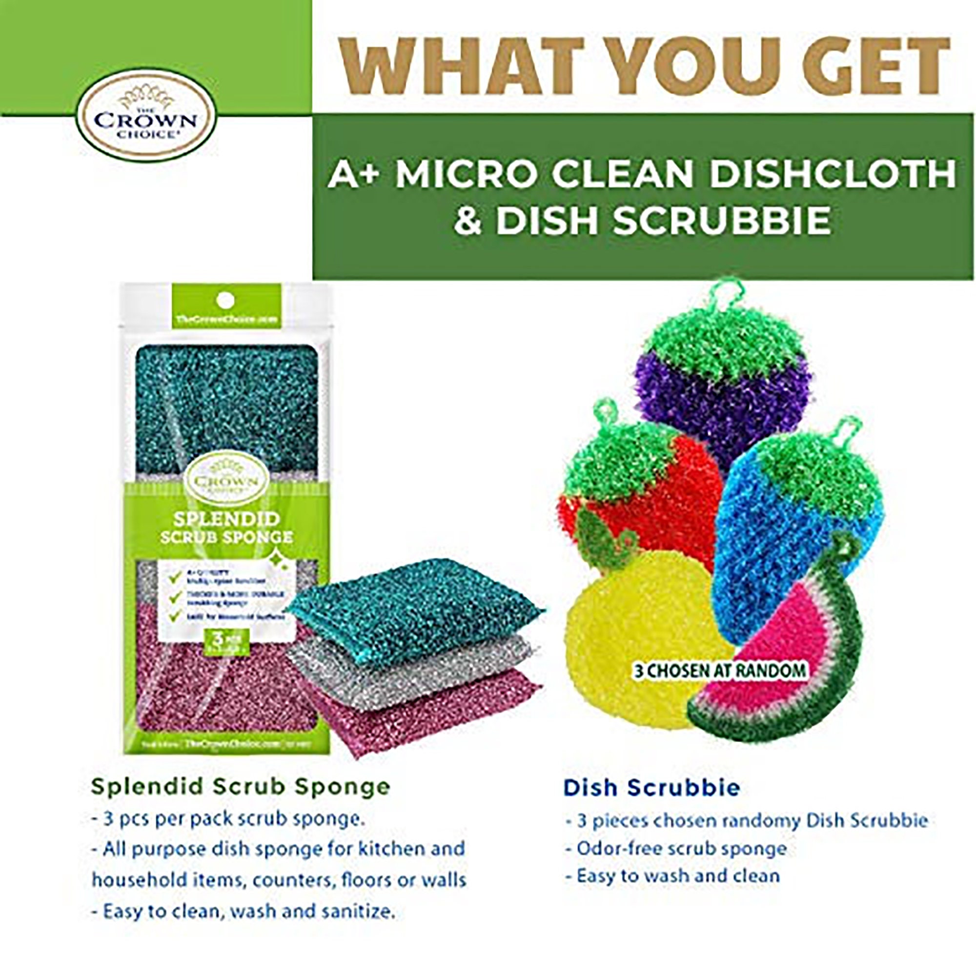 Scrub Sponge Dish Scrubbie 3PK Non Absorbent No Scratch Etsy