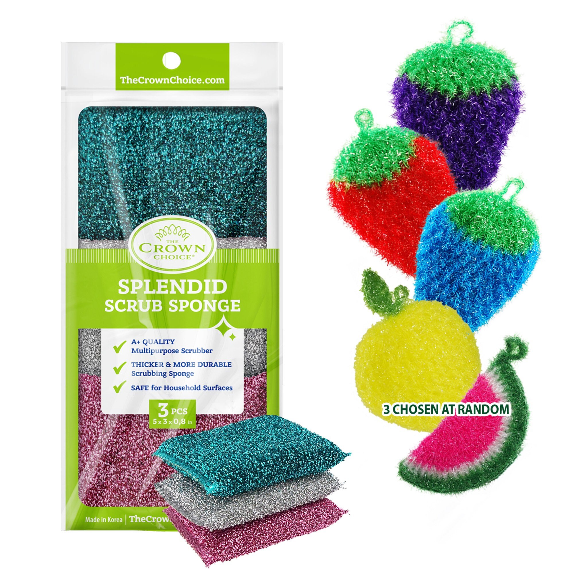 Scrub Sponge Dish Scrubbie 3PK Non Absorbent No Scratch Etsy