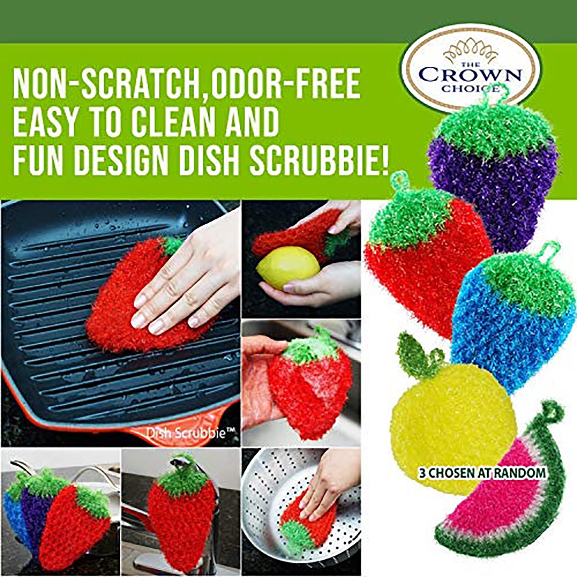 Scrub Sponge Dish Scrubbie 3PK Non Absorbent No Scratch Etsy