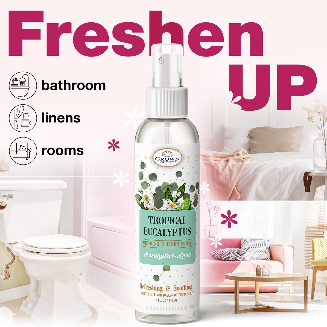 Eucalyptus Linen Spray 2PK for Bedding Pillows Sheets Etsy