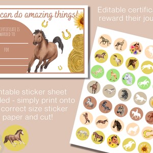 Printable Horse Reward Chart Kids Behaviour Chart Sticker Reward Chart Kids Sticker Chart ...