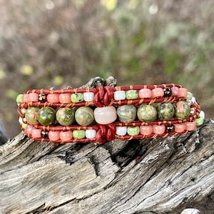 Cuff Bracelet / Beaded Bracelet / Leather Bracelet