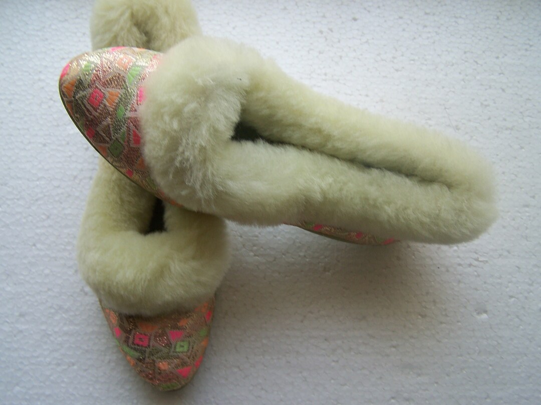 Vintage Pirelli Full Fur Collar Slippers Size 6 UK 39 Eu 8.5 Etsy