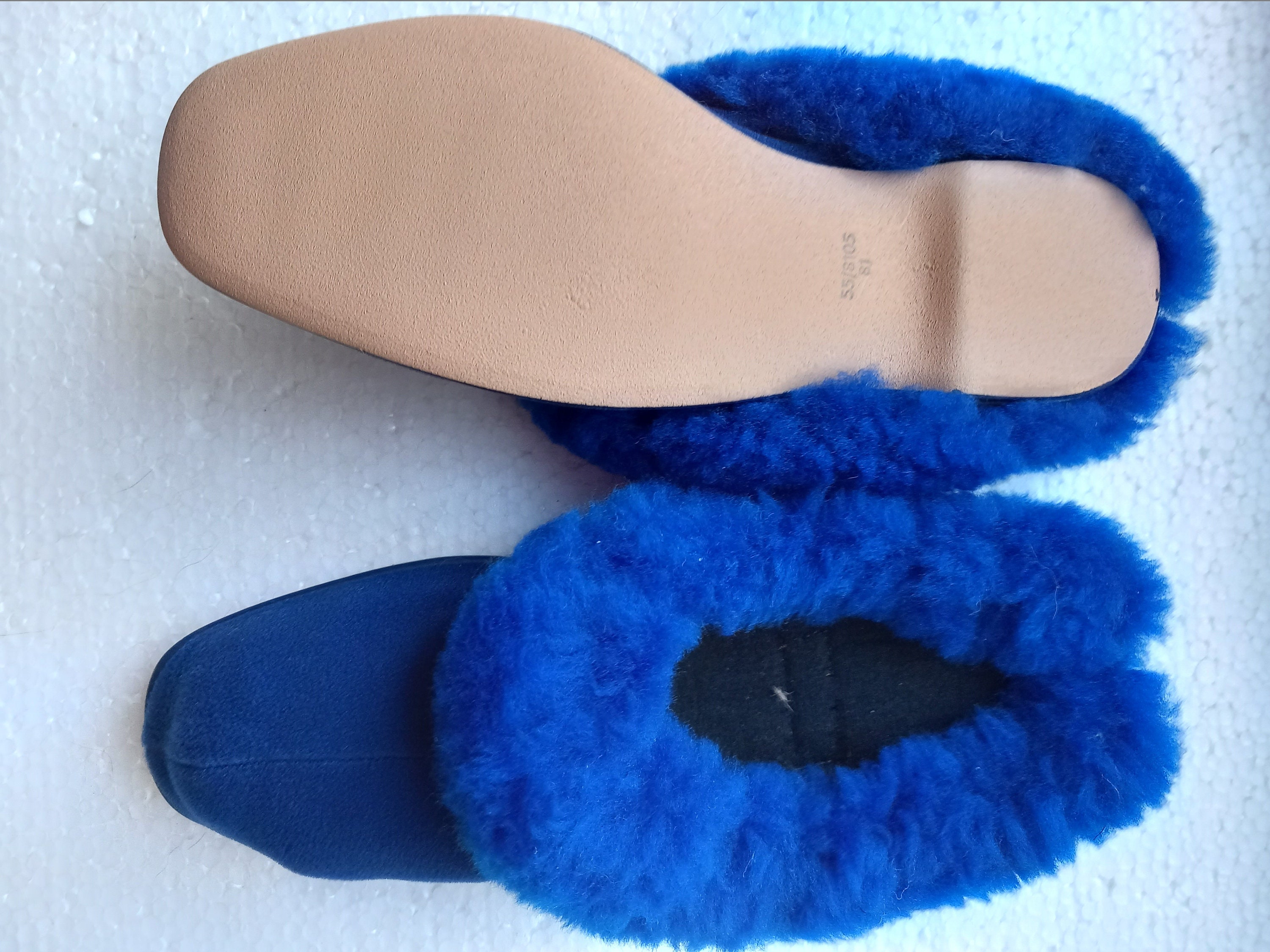 Vintage Full Fur Collar Mule Slippers Used Size 5 UK 38 Eu 7 5 USA 