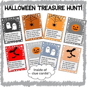 Halloween Treasure Hunt Clues - Kids Birthday Activity - Treasure Hunt Printable - Birthday Scavenger Hunt - Birthday Printable Game