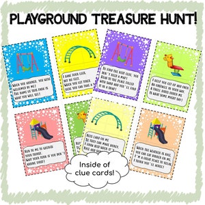 Playground Birthday Treasure Hunt Clues - Kids Birthday Activity - Treasure Hunt Printable -Birthday Scavenger Hunt -Birthday Printable Game