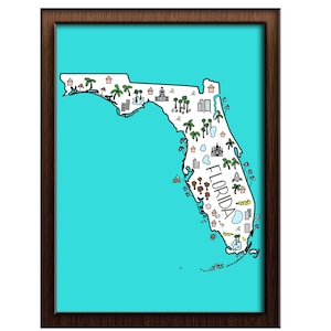 Florida Illustrated Map - Instant Download!