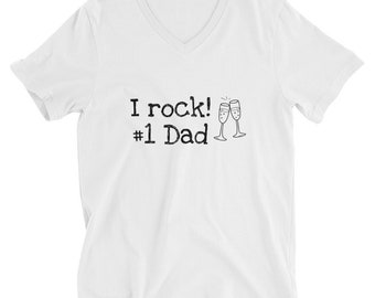 Dad rocks! Short Sleeve V-Neck T-Shirt