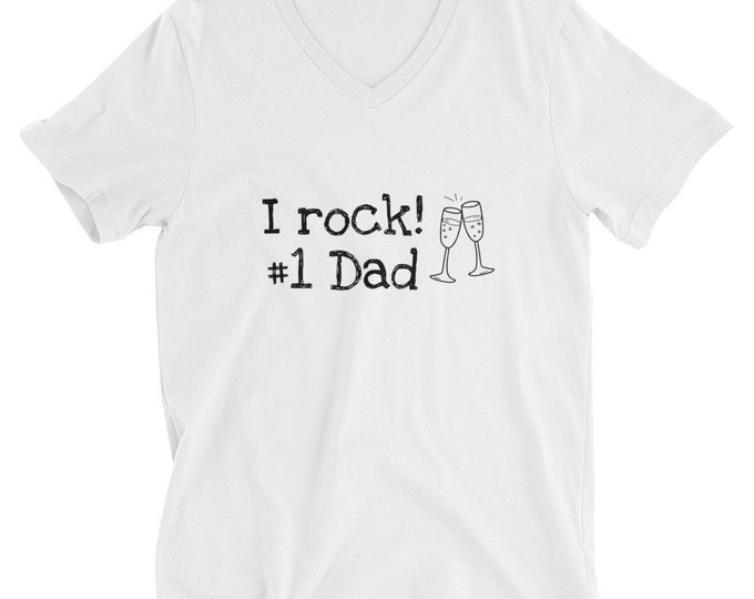 Dad rocks! Short Sleeve V-Neck T-Shirt