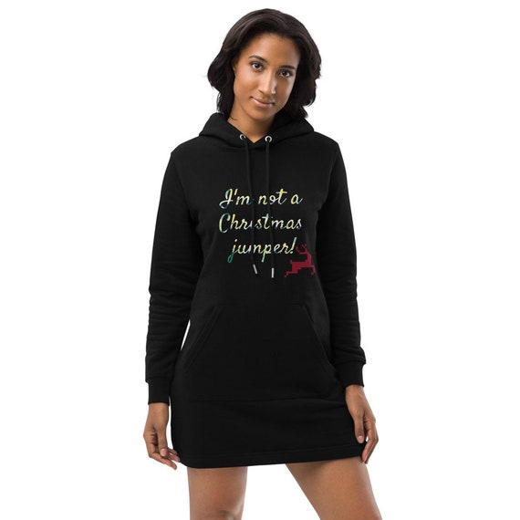 womens christmas hoodie dress Kocowoo Women's Ugly Christmas V Neck Oversize Sweater Dress Long Sleeve Loose Holiday Knit Xmas Mini Dress. Black at Amazon Women's Clothing store